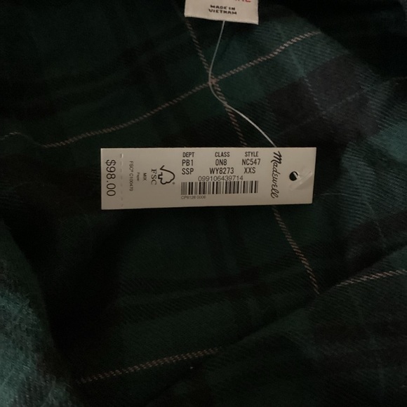 NWT Madewell Women’s Flannel Button Down - Picture 4 of 7